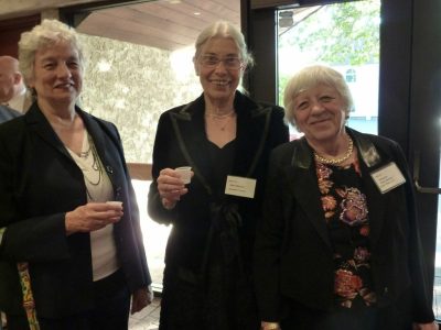 At conference break: (L-R) Margaret Pápai, Ilona Kovács, and Elizabeth Rajec