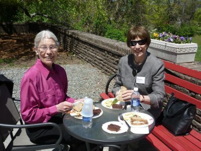 Ilona Kovács and Judith Némethy at lunch