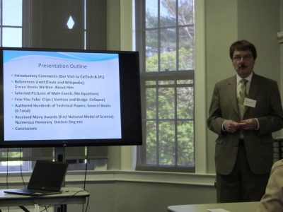 John Gyékényesi gave a talk on Theodore von Kármán.