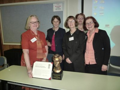AHEA officers with the Lincoln Award: (L-R) Enik? Basa, Judith Némethy, Julia Bock, Katalin Voros, and Judy Olson