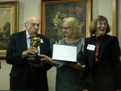 AHEA Executive Director, Enik? Basa and Julia Bock, AHEA President, accepting the award