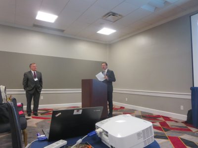 James Niessen introduces Prof. Peter Pastor, plenary speaker.