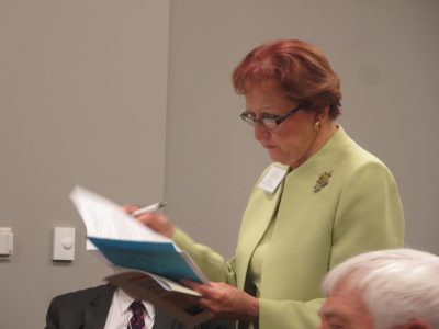 Katalin Vörös submitting a proposal.