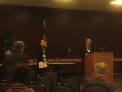 Kocsis Attila presenting, with Katalin Voros session chair