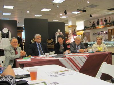 AHEA members with guests at the Hungarian Heritage Museum, Cleveland: Laszlo Varga, Attila Kocsis, Repas Zsuzsanna, Andrea Meszaros