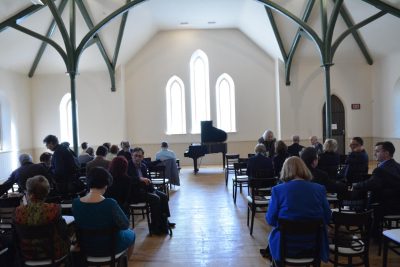 Gathering for the piano recital