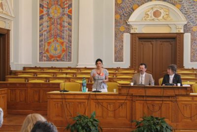 Emese Fazakas, Chair of the Local Organizing Committee; James Niessen, AHEA President; Anna Soós, Vice-Rector, Babe? - Bolyai University